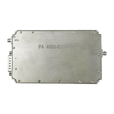 4000-8000MHz 50W โมดูลเครื่องปรับเสียง Drone ที่มีอัตราการเพิ่มสูง 47dB การเพิ่มอัตราการออกที่มั่นคง 1dB
